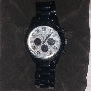 MICHAELKORS LAYTON PAVE GLITZ DIAL BLACK CHRONO